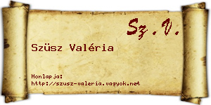 Szüsz Valéria névjegykártya